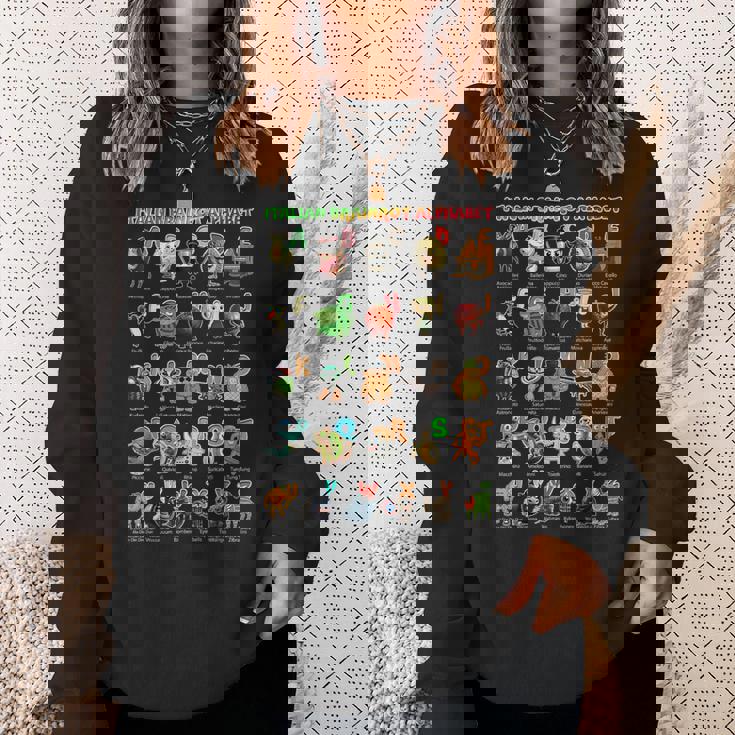 イタリアンブレインロットキャラクターの種類イタリアブレインロットアファベット スウェットシャツ 彼女への贈り物