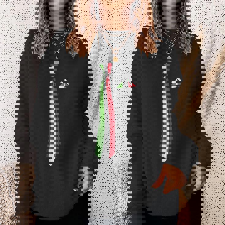 イタリア国旗ネクタイ愛国国旗 スウェットシャツ 彼女への贈り物