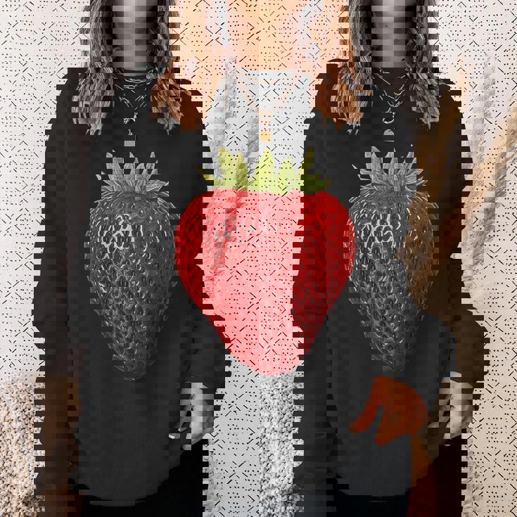 イチゴ イラスト アート フルーツ グラフィック モチーフ スウェットシャツ 彼女への贈り物