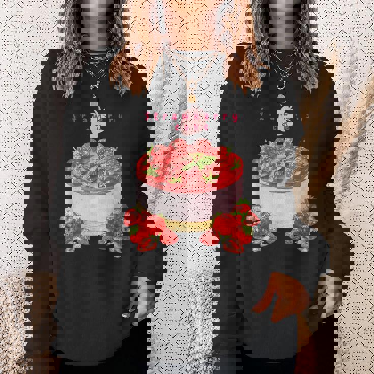 イチゴケーキ スイーツ デザート かわいい 春 パティシエ、普段着、いちご狩り、いちご、ストロベリー、お菓子 スウェットシャツ 彼女への贈り物