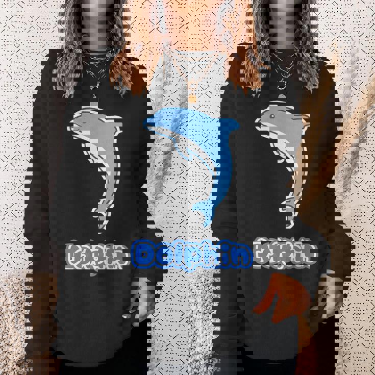 イルカ Dolphin ドルフィン【どうぶつフレンズ】水族館 海の生き物 ゆるくて かわいい 動物 イラスト スウェットシャツ 彼女への贈り物