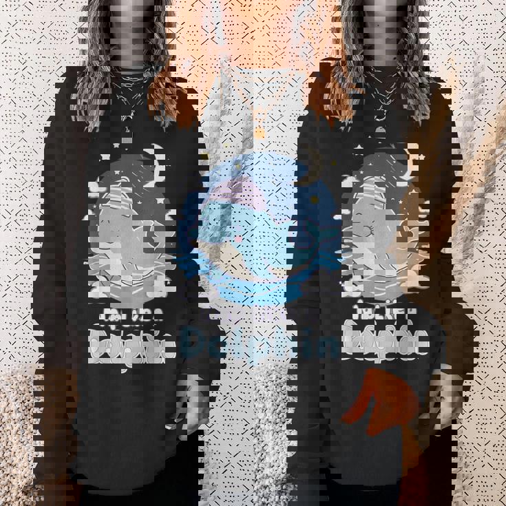 イルカのような昼寝 可愛い眠りイルカ スウェットシャツ 彼女への贈り物