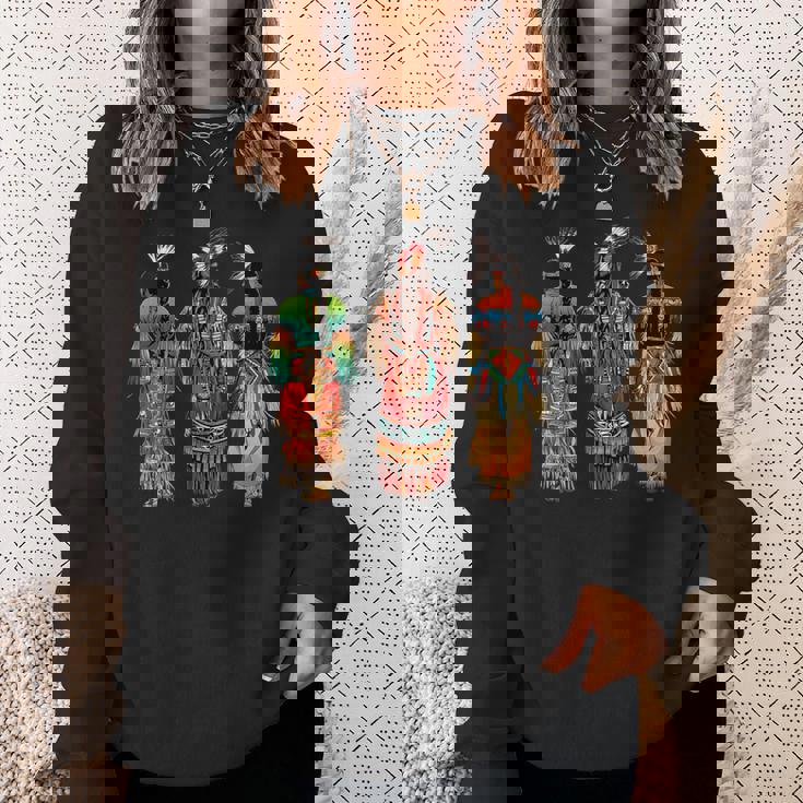 インディアン族 ネイティブアメリカン フェザーヘッドドレス インディアンチーフ スウェットシャツ 彼女への贈り物