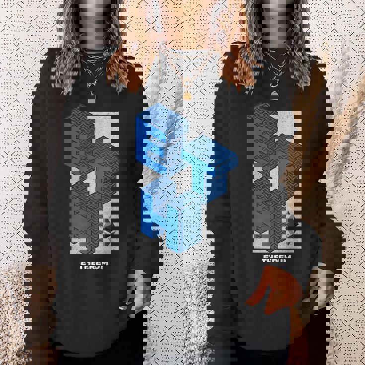 イーサリアム クリプトアイソメトリックテキスト Eth 暗号通貨シャツ スウェットシャツ 彼女への贈り物