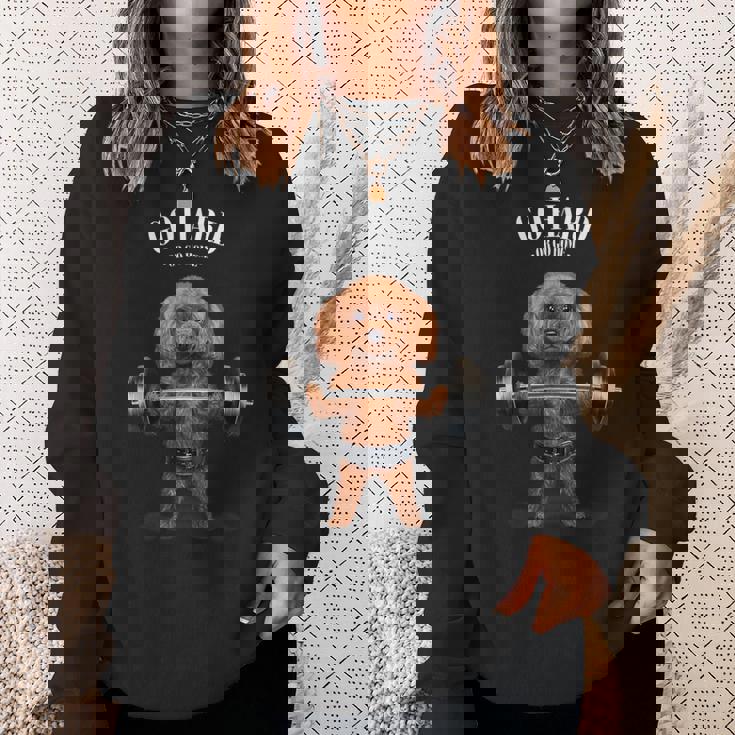 ウェイトリフティング 筋トレ バーベル やる気がないなら家に帰れ プードル 犬 スウェットシャツ 彼女への贈り物