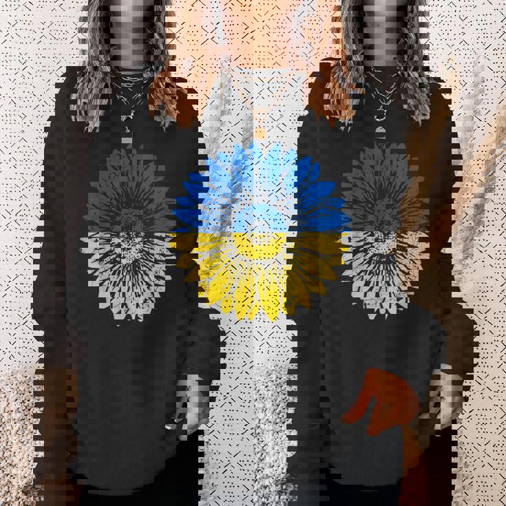 ウクライナの平和ひまわり苦しめられた青と黄色 スウェットシャツ 彼女への贈り物