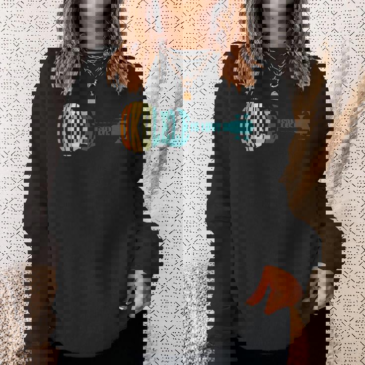 ウクレレ・イズ・ラブ アコースティック ハワイアン ミュージシャン ウクレレ アロハ ギター スウェットシャツ 彼女への贈り物