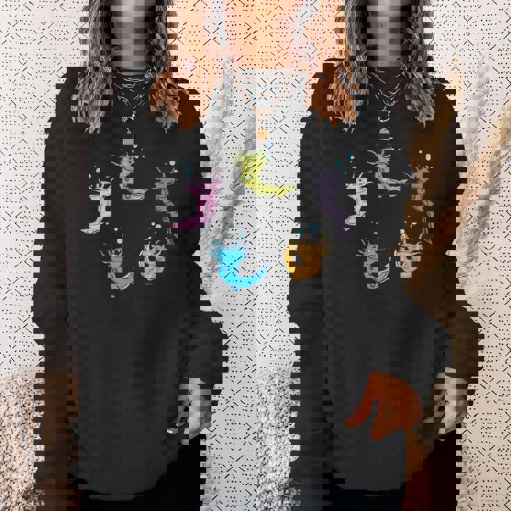 ウーパールートル メキシコウォーターサラマンダー カラフルなウーパールーパー スウェットシャツ 彼女への贈り物