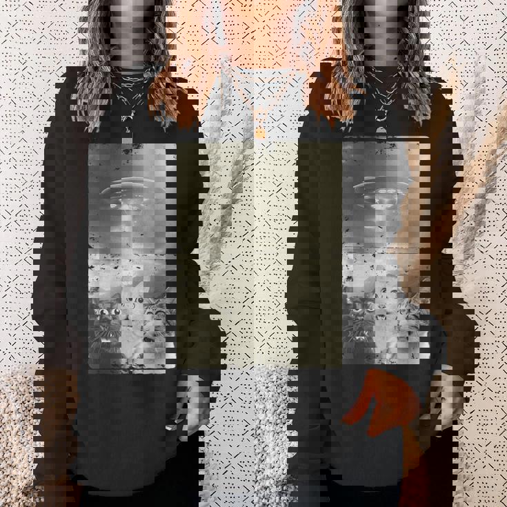 エイリアン Ufo ファニー キャッツ エイリアンの侵略猫 スウェットシャツ 彼女への贈り物