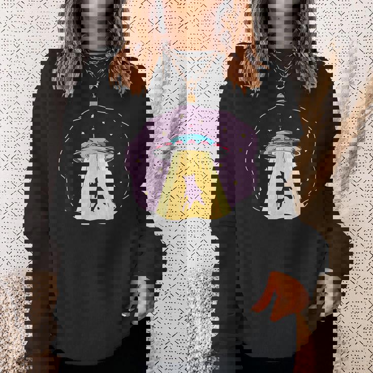 エイリアン Ufo ファニー キャット おもしろ 猫好き 猫飼い 猫 ネコ ねこ 黒猫 くろねこ好き 面白い スウェットシャツ 彼女への贈り物