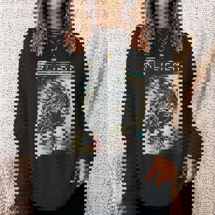 エイリアンxenomorphイラストポスター。 スウェットシャツ 彼女への贈り物