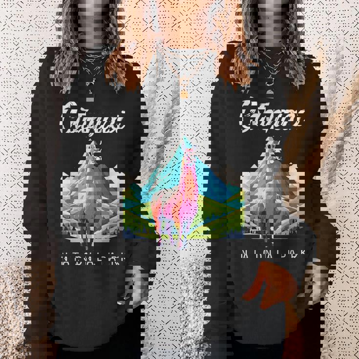 エクアドル コトパクシ国立公園 レトロ ラマ お土産 ハイキング スウェットシャツ 彼女への贈り物