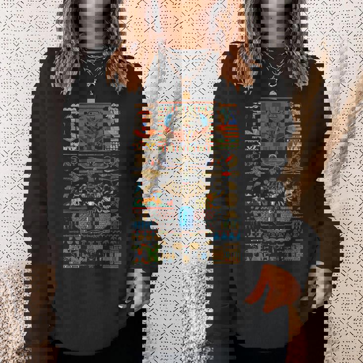 エジプトの多色オーナメント ヒエログリフ ヒエログリフ スウェットシャツ 彼女への贈り物
