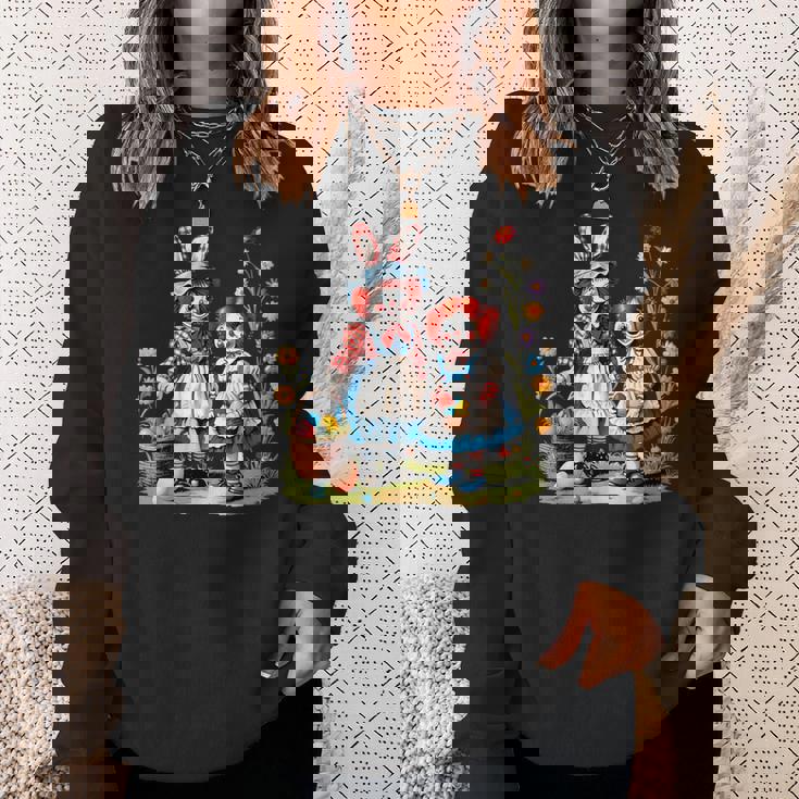 エッグハントにイースターバニーの耳を持つラガディアン。 スウェットシャツ 彼女への贈り物