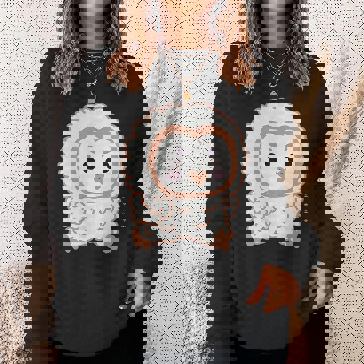 エッホエッホ 一生懸命に走るフクロウの赤ちゃん イラスト スウェットシャツ 彼女への贈り物