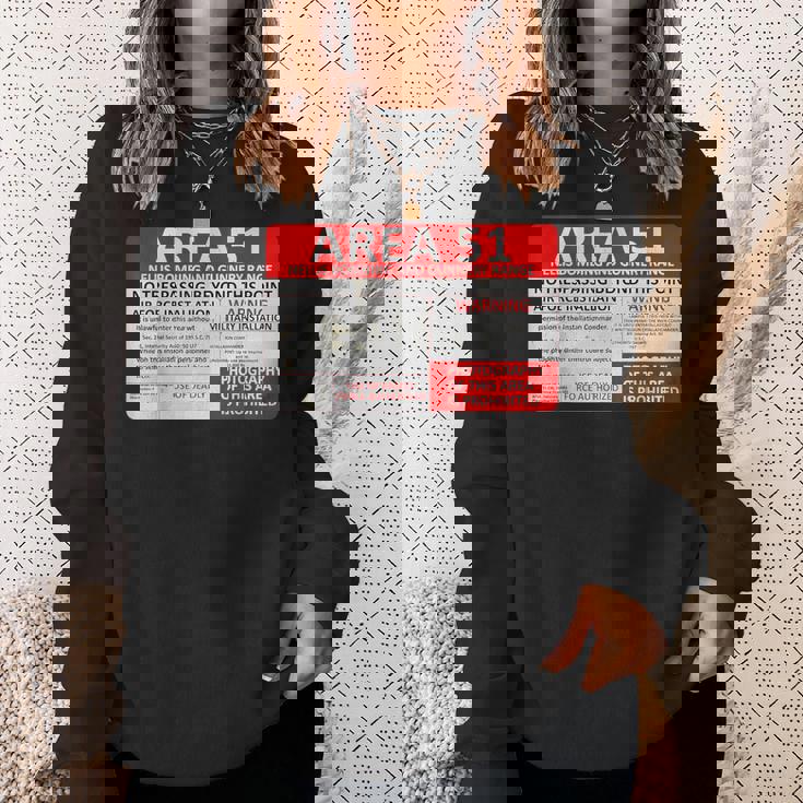 エリア51 フェイクミリタリーサイン スウェットシャツ 彼女への贈り物