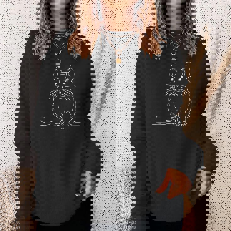 エレガントなラインアート ダンボラット ペット ラット スウェットシャツ 彼女への贈り物