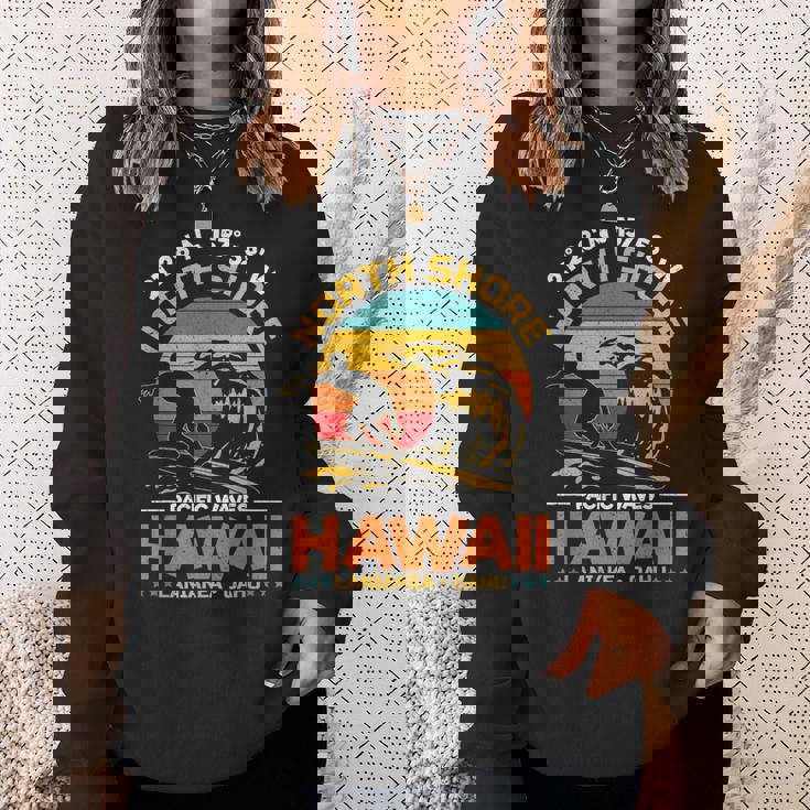 オアフ島のラニアケアビーチノースショアサーフィンハワイオアフ島 スウェットシャツ 彼女への贈り物