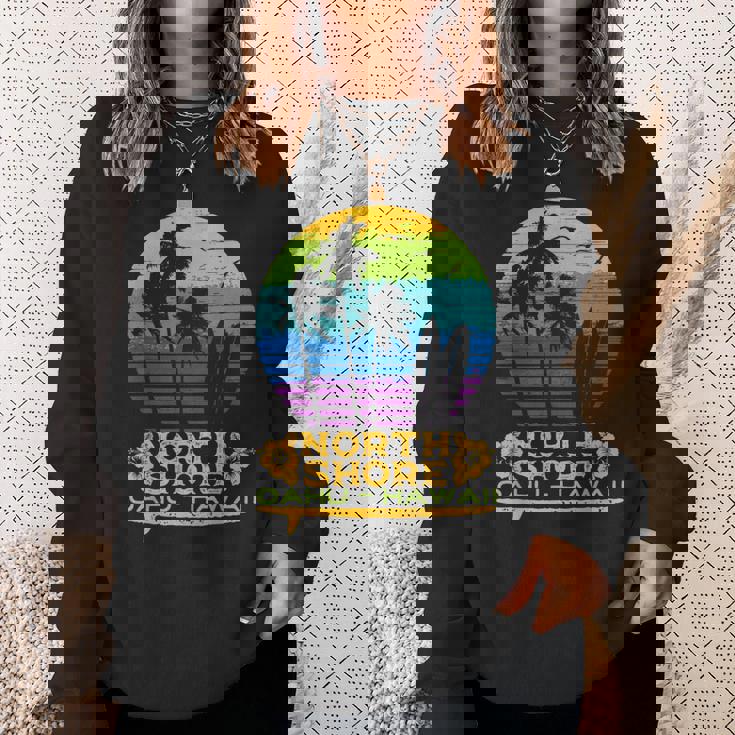 オアフ島ノースショア ハワイお土産サーフィンスタイル スウェットシャツ 彼女への贈り物