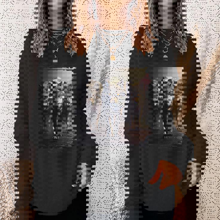 オオカミの部族 野生動物 ウルフ マウンテン スウェットシャツ 彼女への贈り物