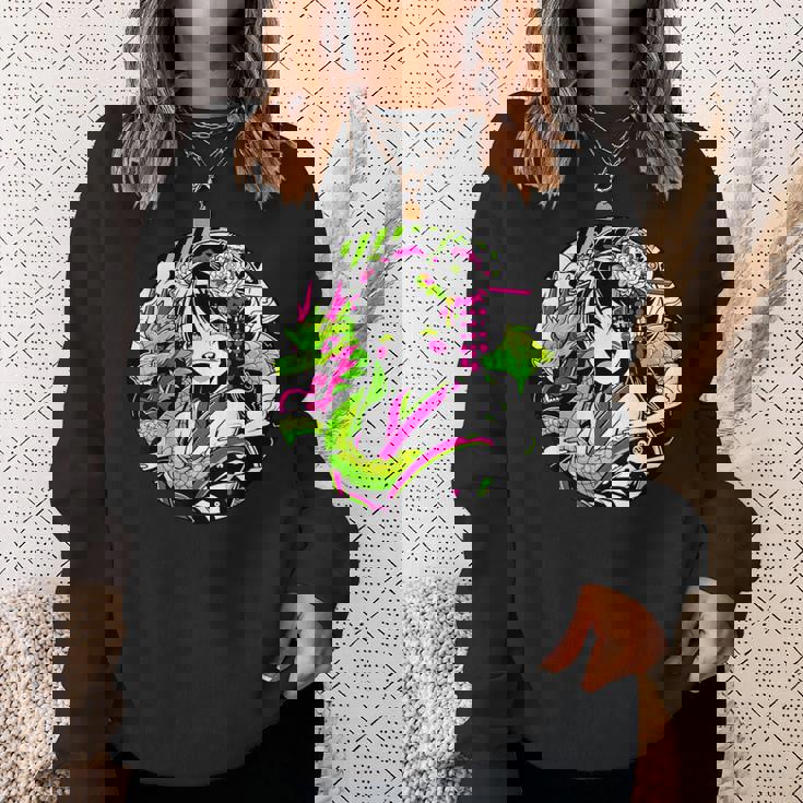 オタク愛好家のためのドラゴンボンド付きカワイイアニメ芸者 スウェットシャツ 彼女への贈り物