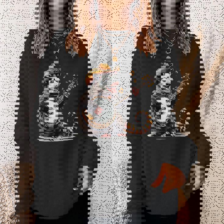 オポッサム演奏 バンジョー ギター 面白い ポッサムハット ゴミ オポッサム スウェットシャツ 彼女への贈り物