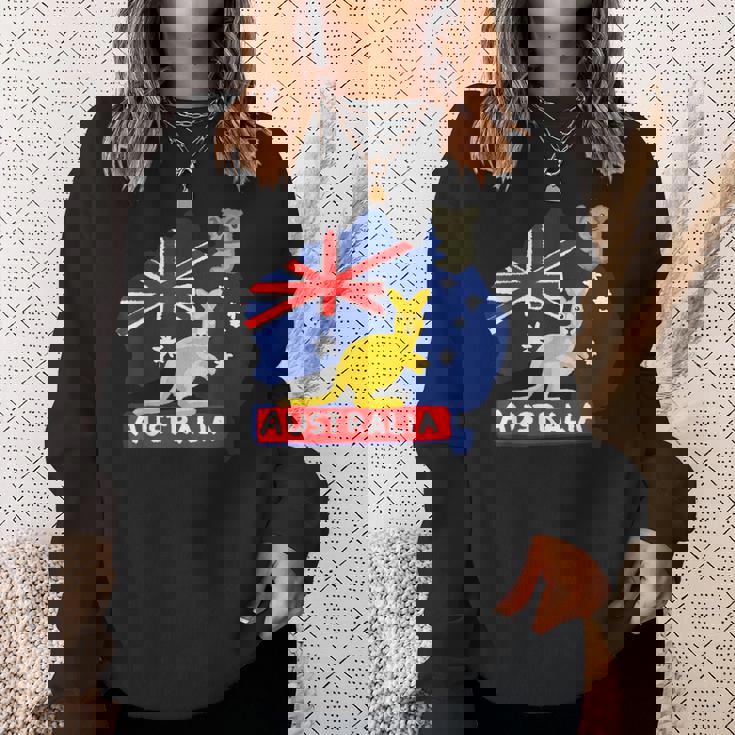 オーストラリア国旗マップ コンチネント カンガルー コアラ スウェットシャツ 彼女への贈り物