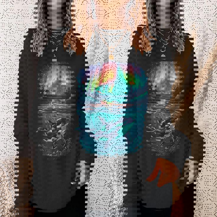 オーロラシャチが特徴のオルカ。 スウェットシャツ 彼女への贈り物