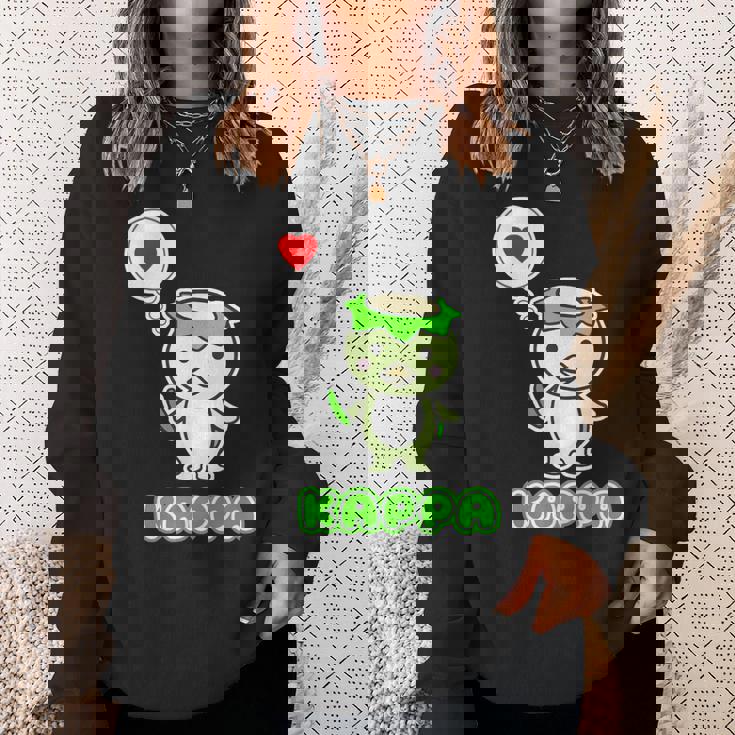 カッパくん『ハート』河童【どうぶつフレンズ】妖怪 ゆるくて かわいい キャラクター イラスト スウェットシャツ 彼女への贈り物