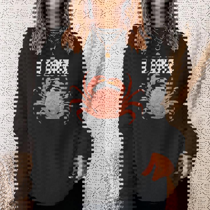 カニが大好き 美味しいカニ スウェットシャツ 彼女への贈り物