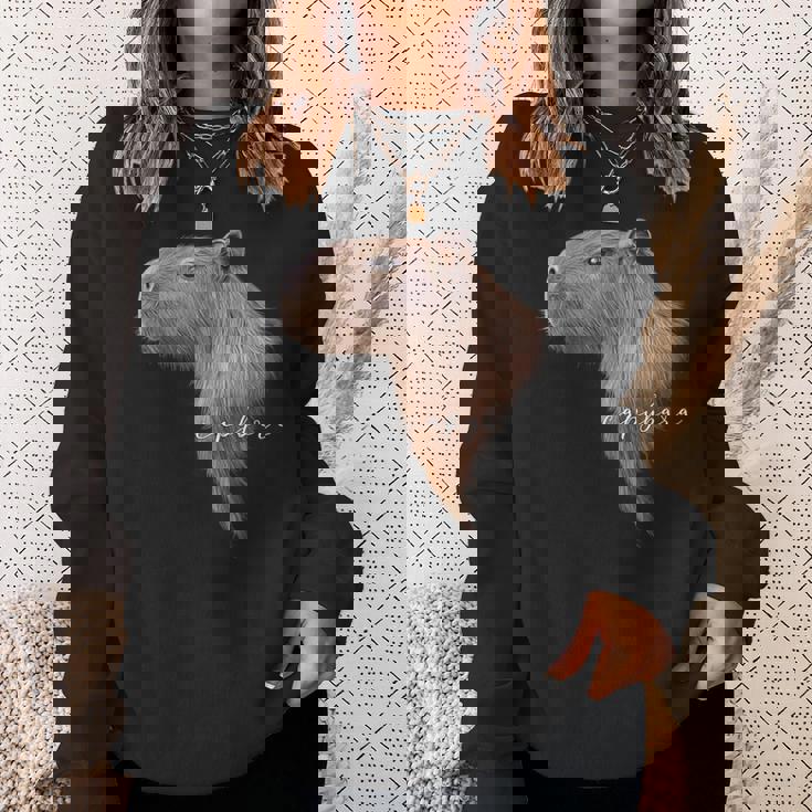 カピバラ グラフィック アート カピバラ Ro Ro Ro歯動物 アニマル ラバー スウェットシャツ 彼女への贈り物