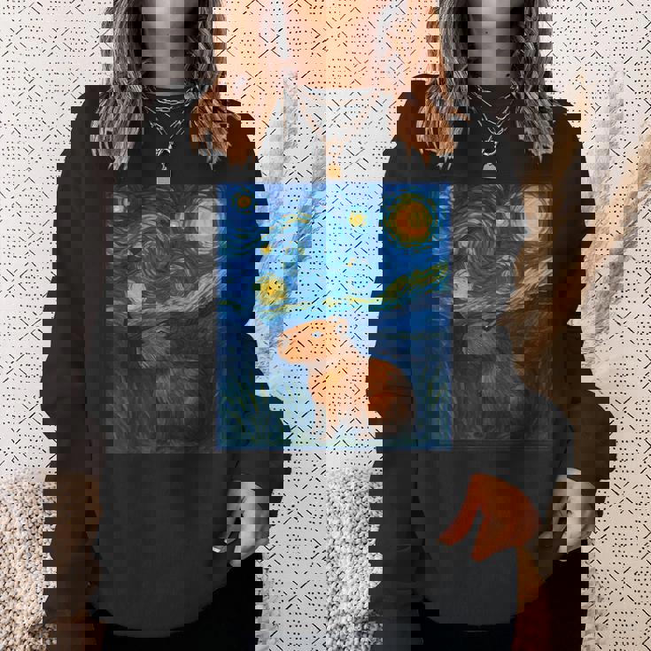 カピバラヴァンゴッホスターリーナイト スウェットシャツ 彼女への贈り物