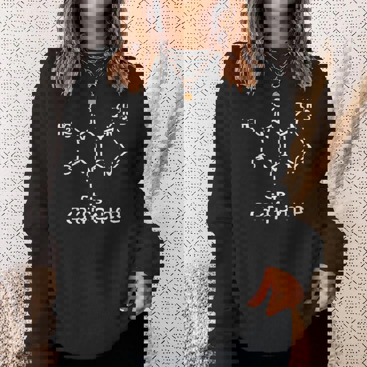 カフェイン分子 コーヒー カフェイン 化学構造 フォーミュラ ギフト スウェットシャツ 彼女への贈り物