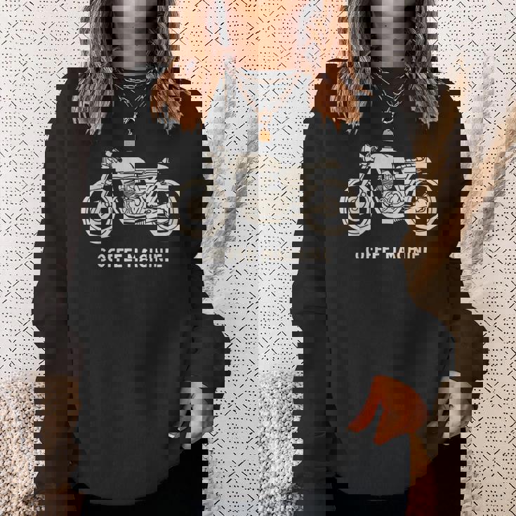 カフェレーサー 手描きバイクデザイン スウェットシャツ 彼女への贈り物