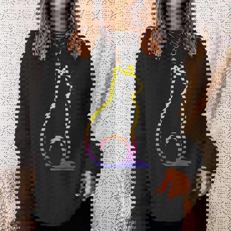 カラフルなかわいい猫 足 スウェットシャツ 彼女への贈り物