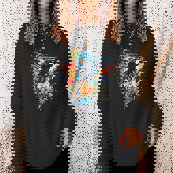 カラフルなシャチ スウェットシャツ 彼女への贈り物