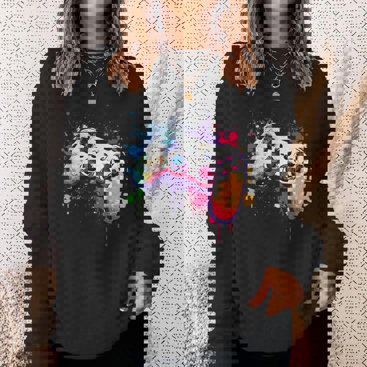 カラフルなビデオゲームコントローラー ジョイスティック コンソール スウェットシャツ 彼女への贈り物