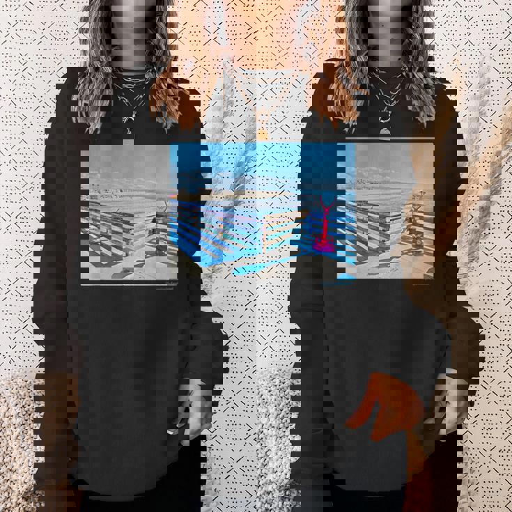 カリフォルニアの桟橋からのカラフルな海の景色 スウェットシャツ 彼女への贈り物