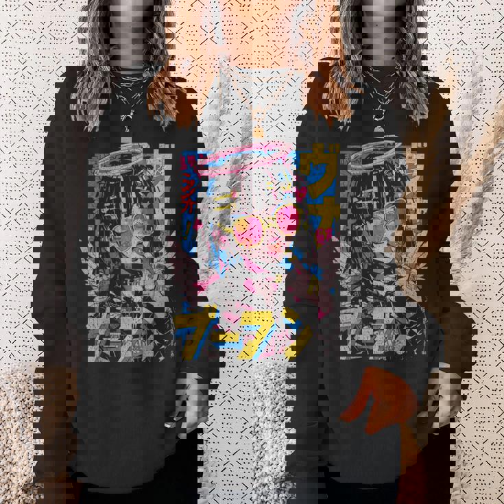 カワイイ ストリートウェア ヒップホップ Hip Hop サイバーパンク エンジェル テックウェア マンガ アニメ スウェットシャツ 彼女への贈り物