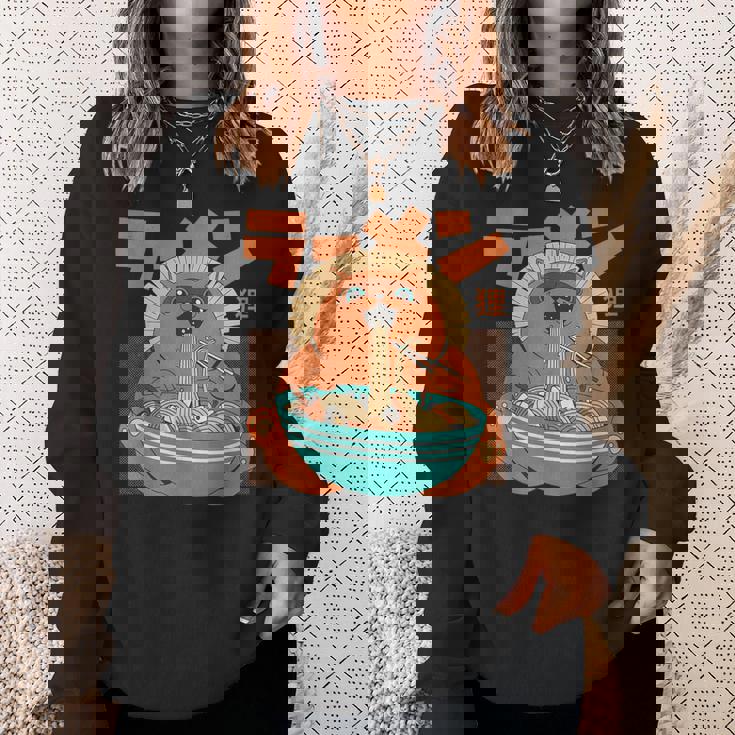 カワイイ ラーメンタヌキ妖怪 オタク アニメ 漫画 スウェットシャツ 彼女への贈り物