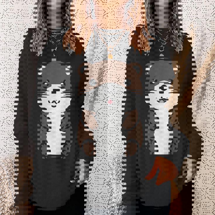 カワウソの赤ちゃん 動物 かわいい シンプルな小さなカワウソ スウェットシャツ 彼女への贈り物