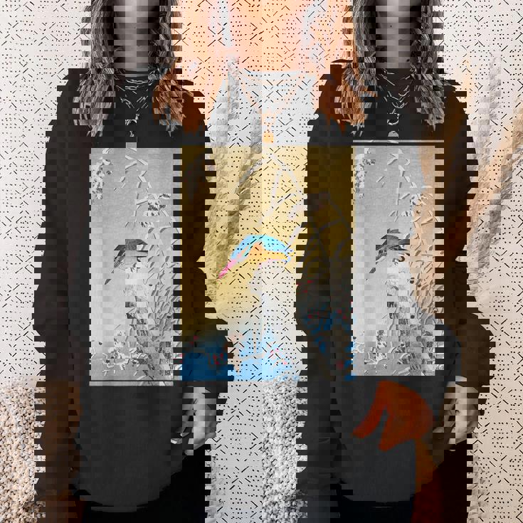 カワセミ 鳥 動物 ヴィンテージ 和 浮世絵 自然 江戸 スウェットシャツ 彼女への贈り物