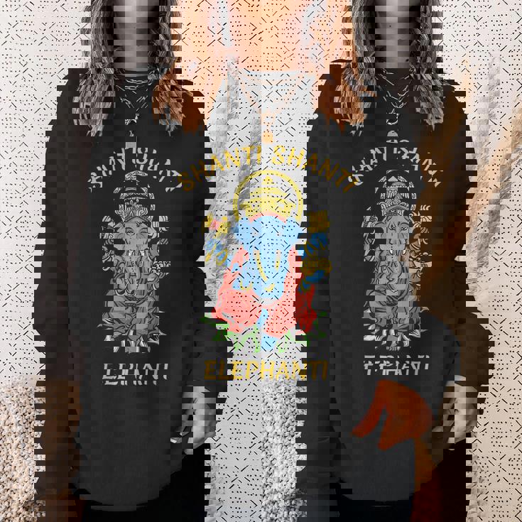 ガネーシャ ヨガ シャンティ 象 ブッダ 象 スウェットシャツ 彼女への贈り物