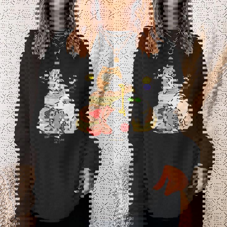 キッズ ボンレス犬とボンレス猫 パンケーキ スウェットシャツ 彼女への贈り物