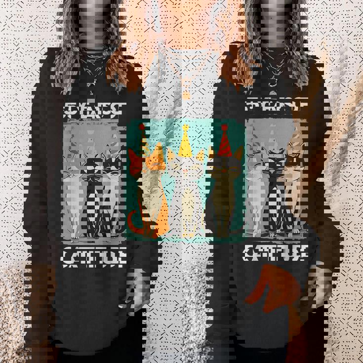 キャティチュード55歳 55歳の誕生日 猫好き 55歳 スウェットシャツ 彼女への贈り物