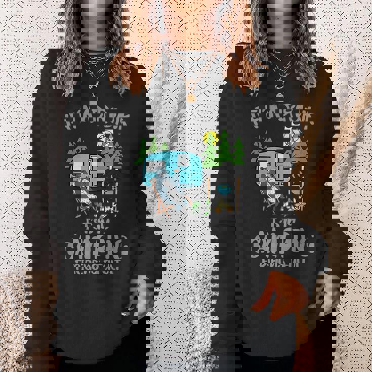 キャンプ 面白い キャンピング 楽しい キャンプファイヤー キャンピングカー 旅 スウェットシャツ 彼女への贈り物