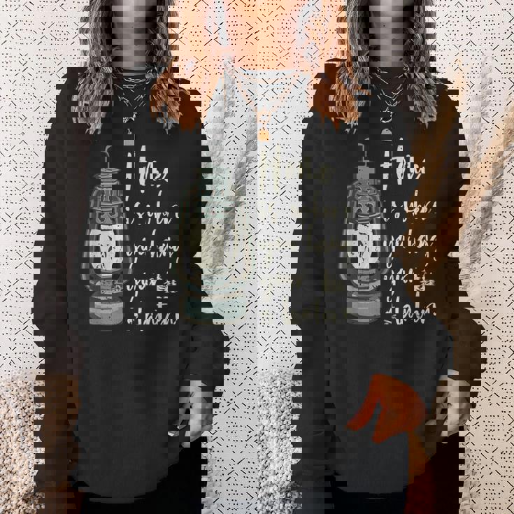 キャンプランタン 面白いキャンプ アウトドア用 ビンテージ スウェットシャツ 彼女への贈り物