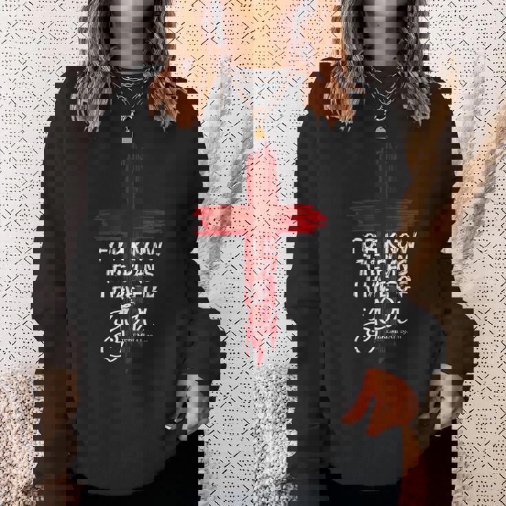 キリスト教の引用句 信仰 エレミヤ 2911 スウェットシャツ 彼女への贈り物