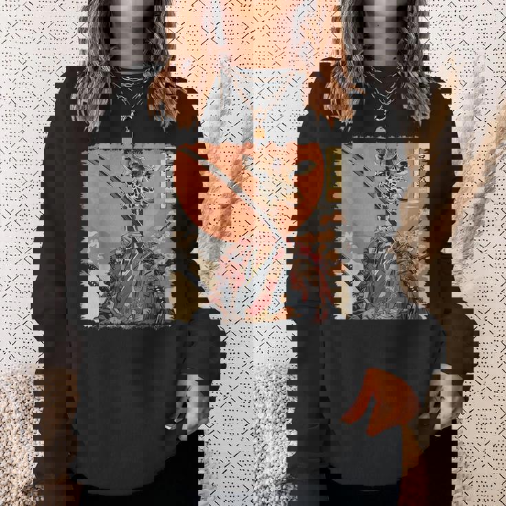 キリン 動物 日本美術 侍 浮世絵 スウェットシャツ 彼女への贈り物