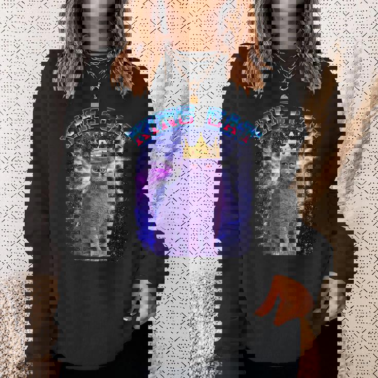 キングキャット ギャラクシーのブリティッシュショートヘア猫 子猫猫 スウェットシャツ 彼女への贈り物